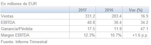 Grupo Biesse Resultados Enero Junio 2017