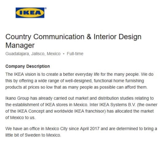 Indicios de IKEA por México