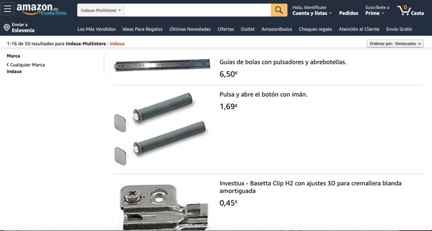 Indaux furniture fittings now available on Amazon 